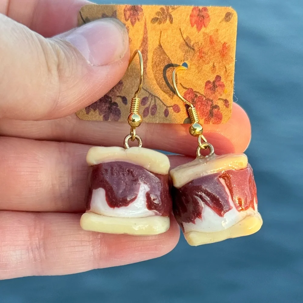 Polymer clay s’more Earrings - Picture 2 of 16